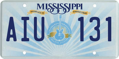 MS license plate AIU131