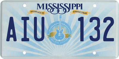 MS license plate AIU132