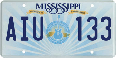 MS license plate AIU133
