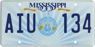 MS license plate AIU134