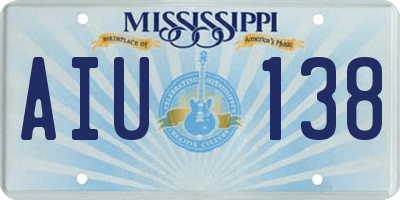 MS license plate AIU138