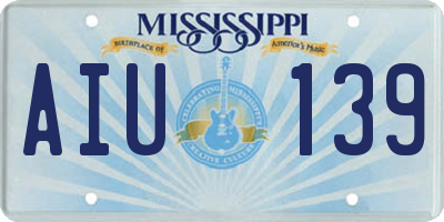 MS license plate AIU139