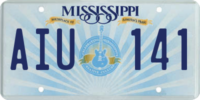 MS license plate AIU141