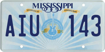 MS license plate AIU143