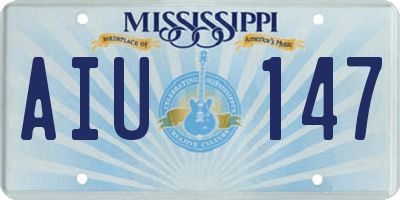 MS license plate AIU147