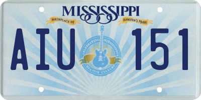 MS license plate AIU151