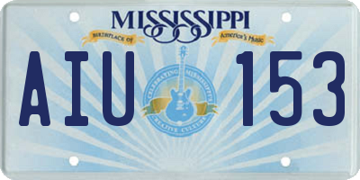 MS license plate AIU153