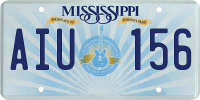 MS license plate AIU156