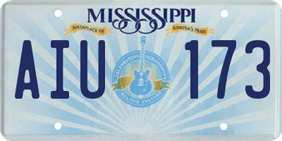 MS license plate AIU173