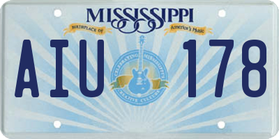 MS license plate AIU178