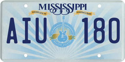 MS license plate AIU180