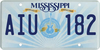 MS license plate AIU182