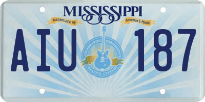 MS license plate AIU187