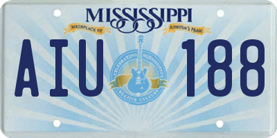 MS license plate AIU188