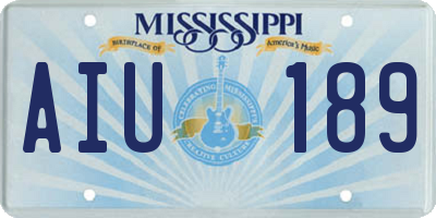 MS license plate AIU189