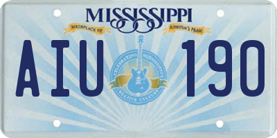 MS license plate AIU190