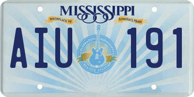 MS license plate AIU191