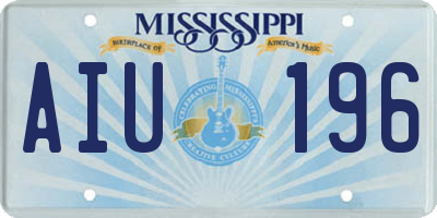 MS license plate AIU196