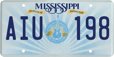 MS license plate AIU198