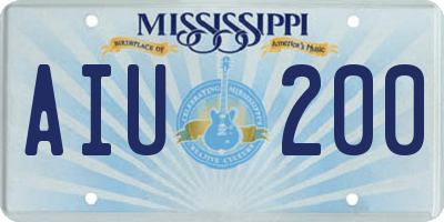 MS license plate AIU200