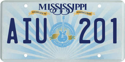 MS license plate AIU201