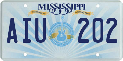 MS license plate AIU202