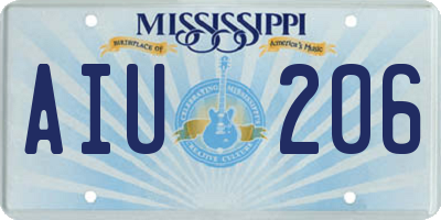 MS license plate AIU206