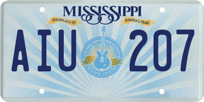 MS license plate AIU207