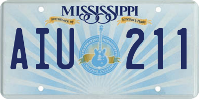 MS license plate AIU211