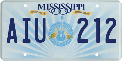 MS license plate AIU212