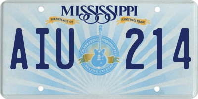 MS license plate AIU214
