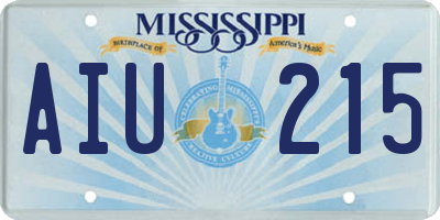 MS license plate AIU215