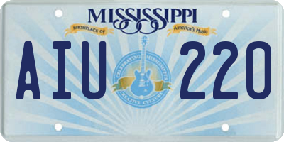 MS license plate AIU220