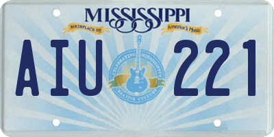 MS license plate AIU221