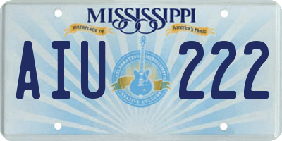 MS license plate AIU222