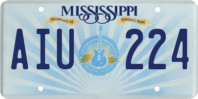 MS license plate AIU224