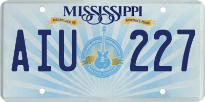 MS license plate AIU227