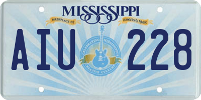 MS license plate AIU228