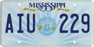 MS license plate AIU229