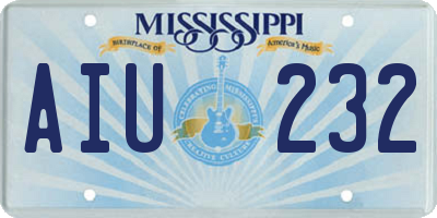 MS license plate AIU232