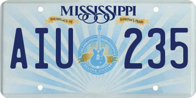 MS license plate AIU235