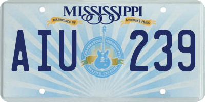 MS license plate AIU239