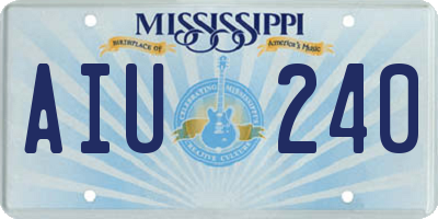 MS license plate AIU240
