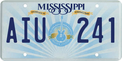 MS license plate AIU241