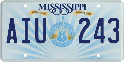 MS license plate AIU243