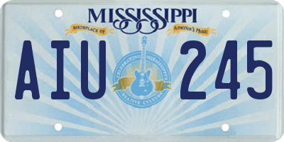 MS license plate AIU245