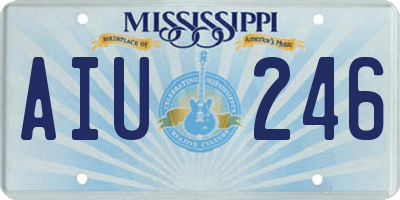 MS license plate AIU246