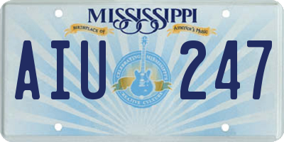 MS license plate AIU247