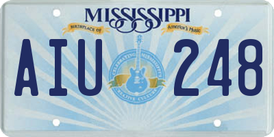 MS license plate AIU248