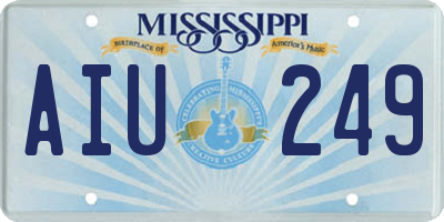 MS license plate AIU249